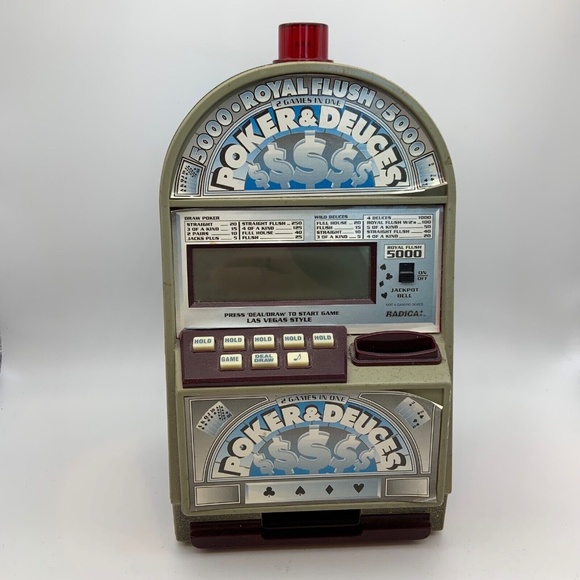 Vintage Poker & Deuces Mini Digital Casino Style Game Working with Coin Bank - Picture 2 of 10